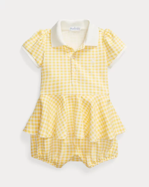lauren ralph lauren Pelele corto de piqué con cuadros vichy para bebé niña | Ralph Lauren® ES