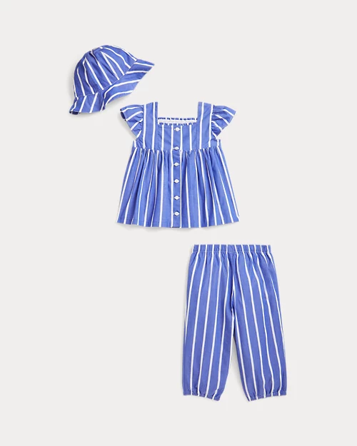 lauren ralph lauren Set de 3 piezas de popelina de algodón para bebé niña | Ralph Lauren® ES Rebajas top