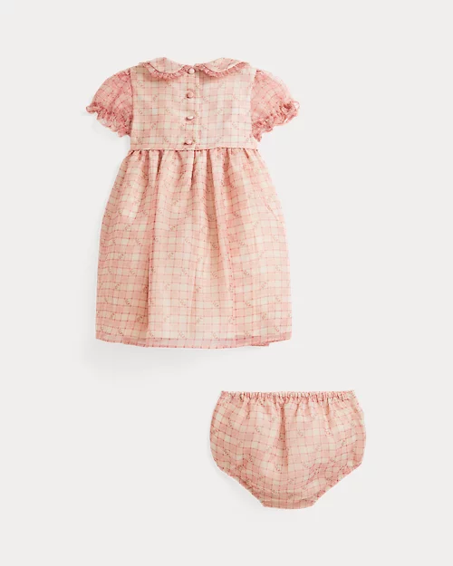 lauren ralph lauren Vestido y pololo de organza con flores para bebé niña | Ralph Lauren® ES Oferta especial