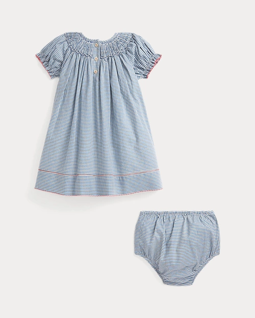 lauren ralph lauren Vestido y pololo de algodón con cuadros para bebé niña | Ralph Lauren® ES Últimos 3 días