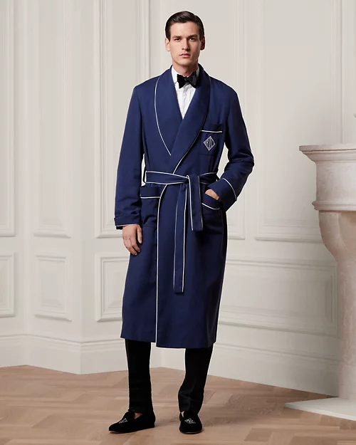 lauren ralph lauren Bata de sarga de seda con monograma para hombre | Ralph Lauren® ES