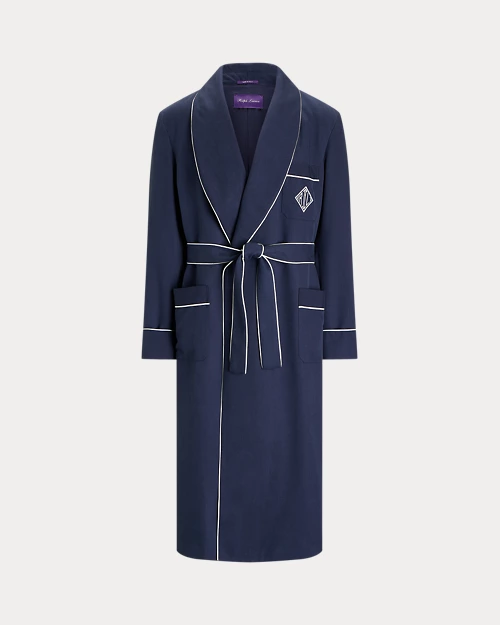 lauren ralph lauren Bata de sarga de seda con monograma para hombre | Ralph Lauren® ES Descuento