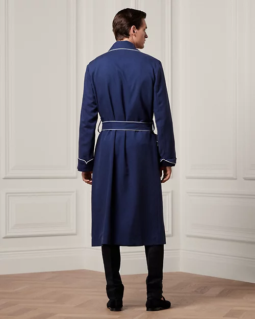 lauren ralph lauren Bata de sarga de seda con monograma para hombre | Ralph Lauren® ES Descuento