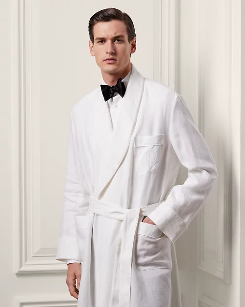 lauren ralph lauren Bata de lino con monograma para hombre | Ralph Lauren® ES Mejor oferta