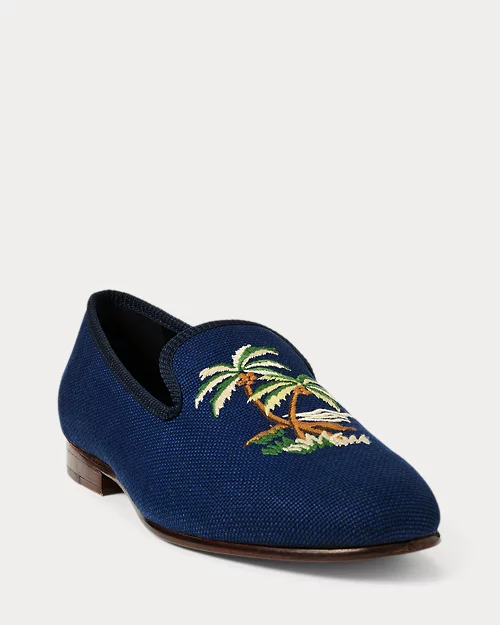 lauren ralph lauren Zapatillas de casa Paxton con bordado para hombre | Ralph Lauren® ES Oferta especial