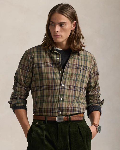 lauren ralph lauren Camisa técnica Custom Fit con cuadros para hombre | Ralph Lauren® ES Última moda