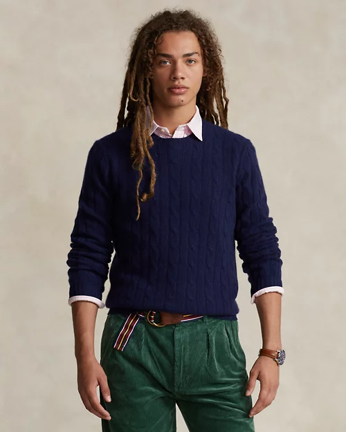 lauren ralph lauren Jersey de cachemira en punto de ochos para hombre | Ralph Lauren® ES Rebajas de fin de temporada