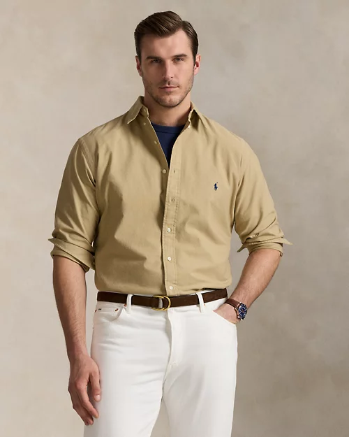 lauren ralph lauren Camisa oxford teñida en prenda para hombre | Ralph Lauren® ES Tienda