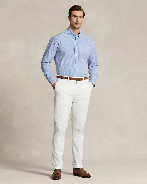 lauren ralph lauren Camisa de popelina elástica con rayas para hombre | Ralph Lauren® ES Liquidación