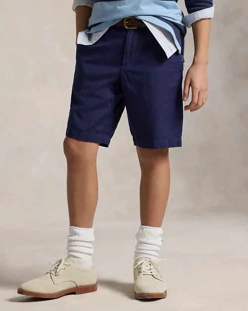 lauren ralph lauren Pantalón corto recto de lino y algodón para niño | Ralph Lauren® ES Libre de impuestos