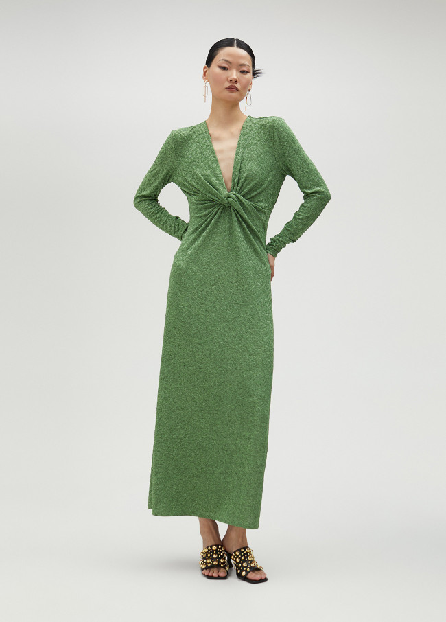 lola casademunt Vestido largo con escote drapeado Promoción por tiempo limitado
