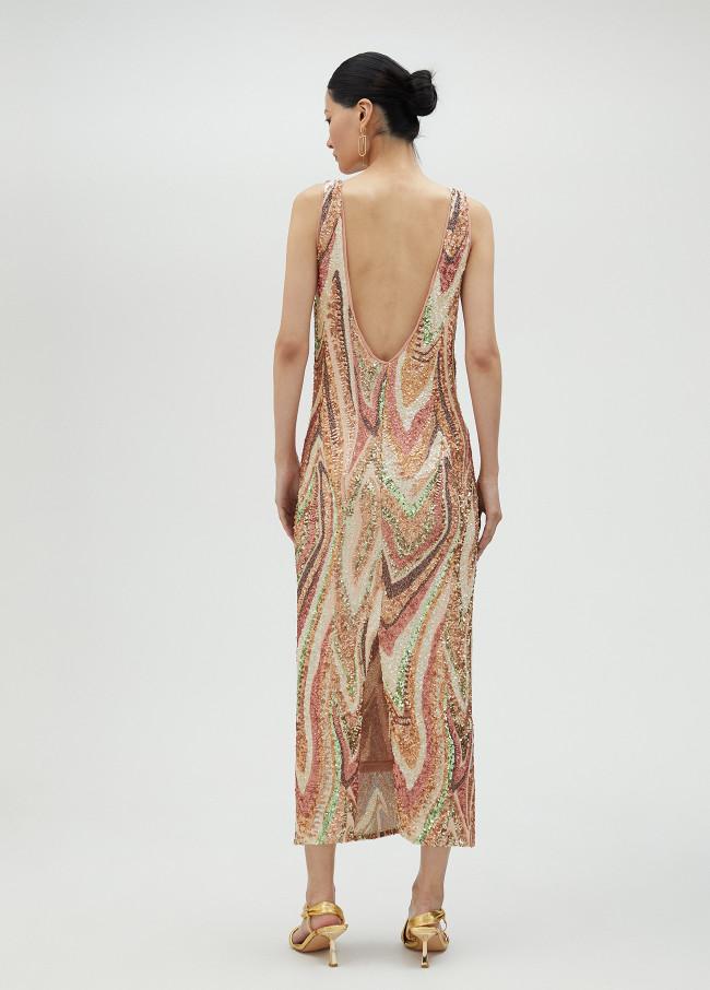 lola casademunt Vestido largo lentejuelas Solo hoy