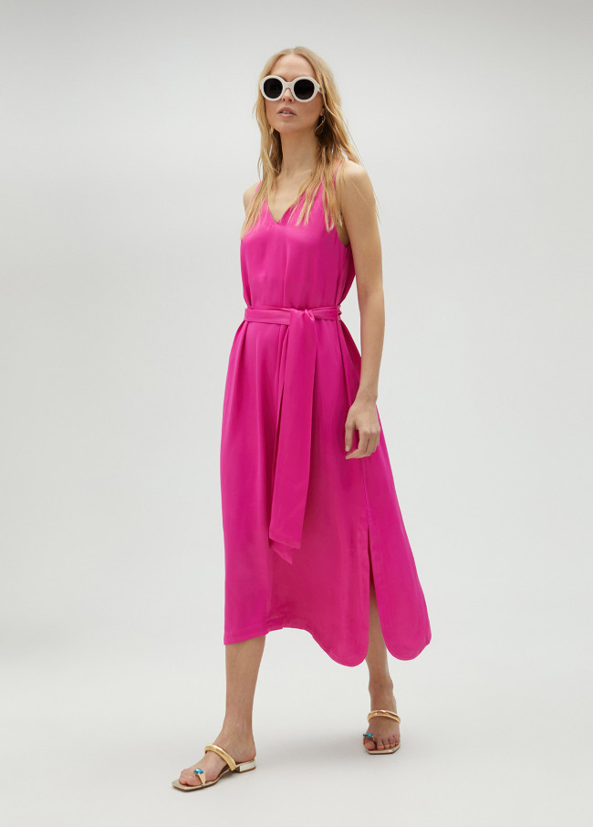 lola casademunt Vestido midi de tirantes Superdescuento