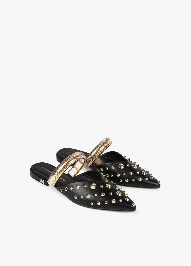 lola casademunt Mule con adornos dorados Descuentos del mes