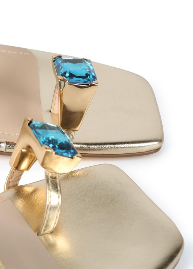 lola casademunt Sandalia dorado con anillo joya Ofertas de temporada