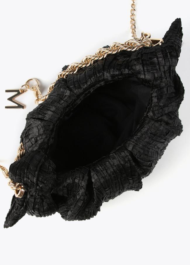 lola casademunt Mini bolso satinado con lazos laterales Precio ultrabajo