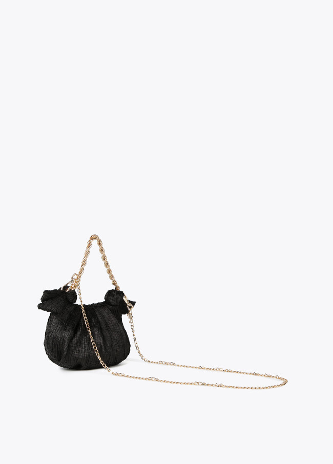 lola casademunt Mini bolso satinado con lazos laterales Precio ultrabajo