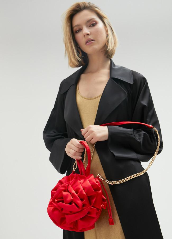 lola casademunt Bolso flor en satén Venta caliente