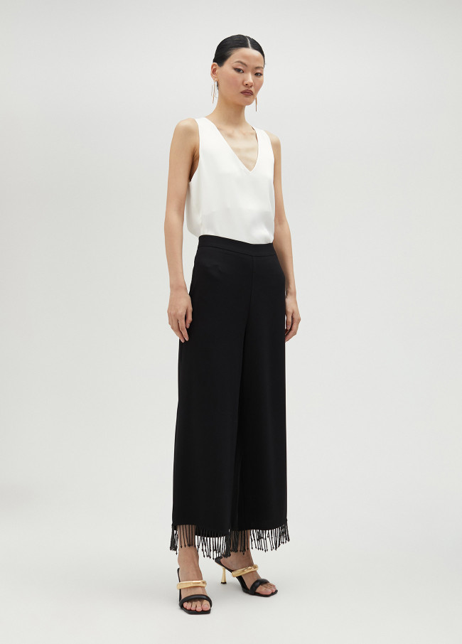 lola casademunt Pantalón con flecos y pedrería Liquidación