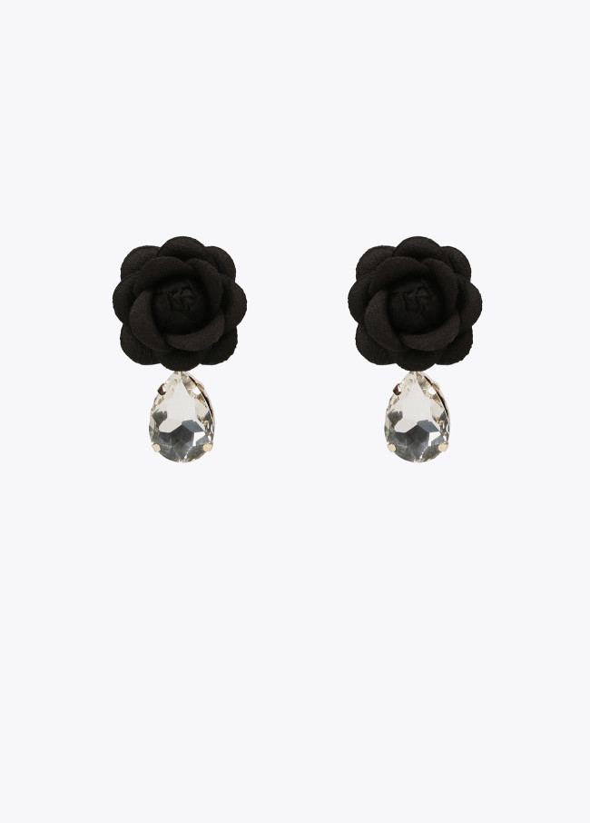 lola casademunt Pendientes flor tejido con joya