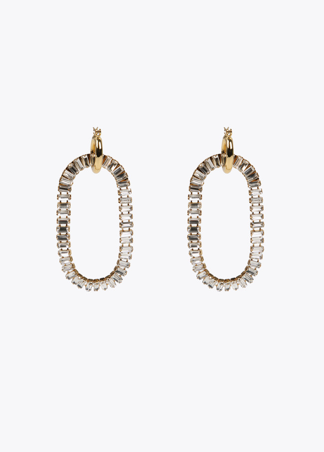 lola casademunt Pendientes ovalo strass