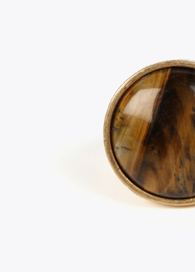 lola casademunt Anillo ágata marrón En oferta