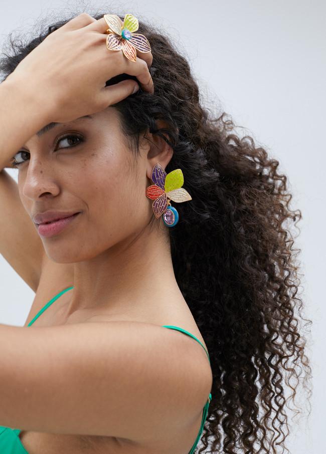 lola casademunt Pendientes orquídea Oferta exclusiva