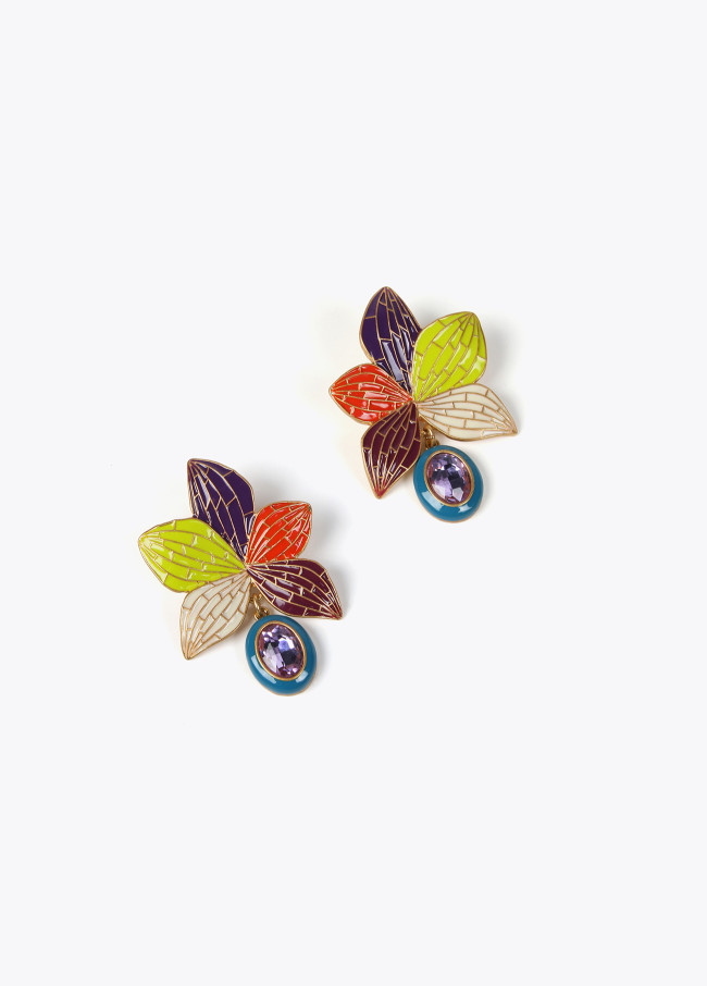 lola casademunt Pendientes orquídea Oferta exclusiva