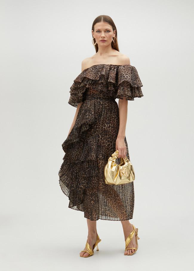 lola casademunt Top volantes animal print Outlet online
