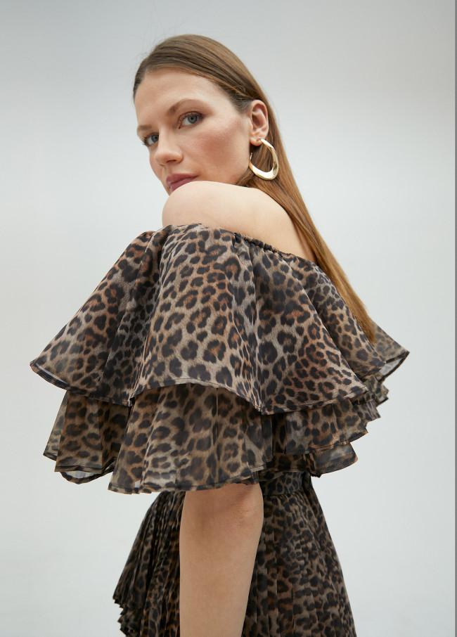 lola casademunt Top volantes animal print Outlet online