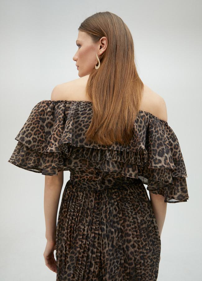 lola casademunt Top volantes animal print Outlet online