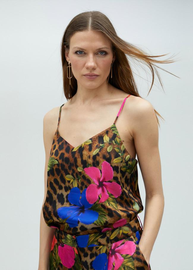lola casademunt Top lencero animal print En oferta