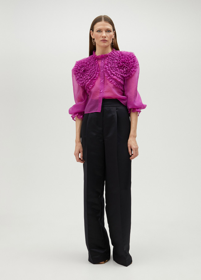 lola casademunt Blusa con detalle floral Gran oferta