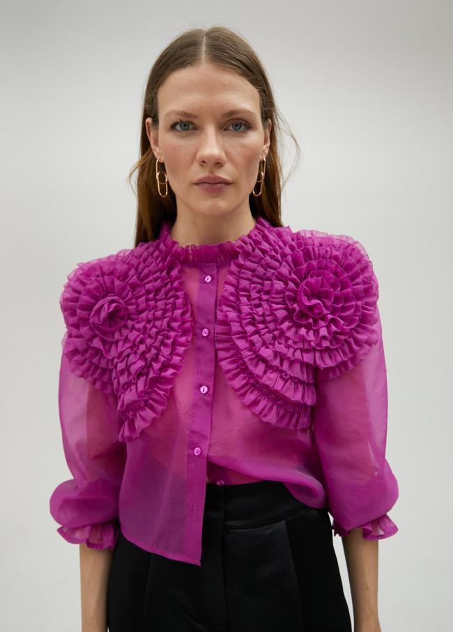 lola casademunt Blusa con detalle floral Gran oferta