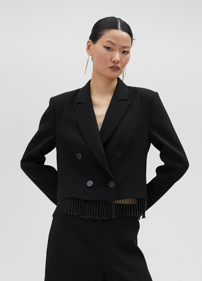 lola casademunt Americana cropped negra Rebajas baratas