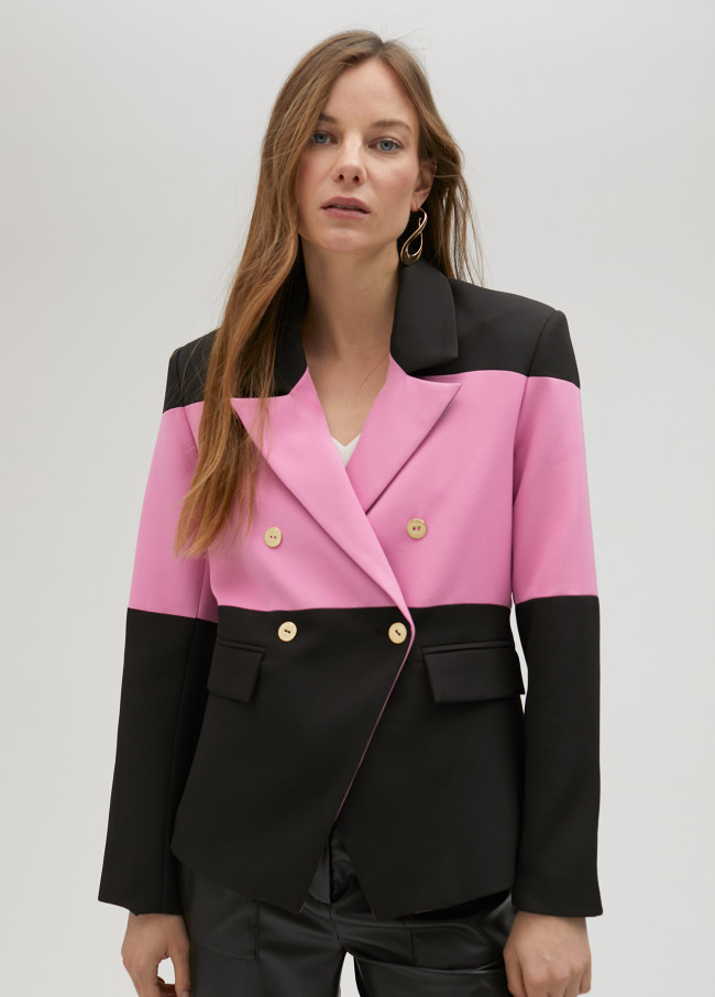 lola casademunt Americana cruzada bicolor Rebajas top