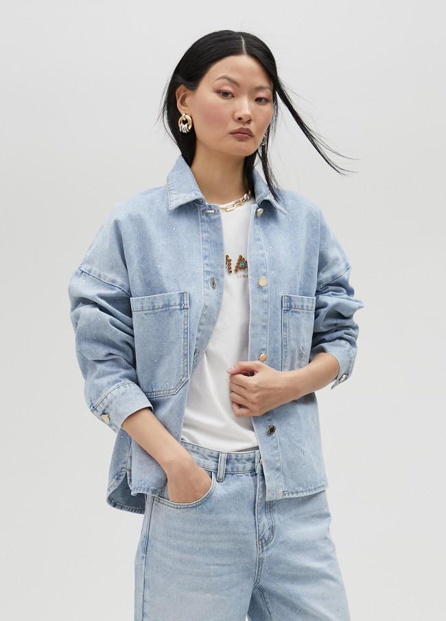 lola casademunt Chaqueta denim con strass