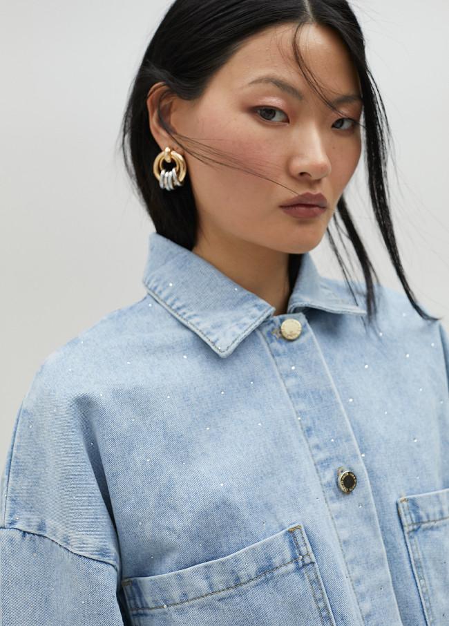 lola casademunt Chaqueta denim con strass ÚLTIMAS EDICIONES