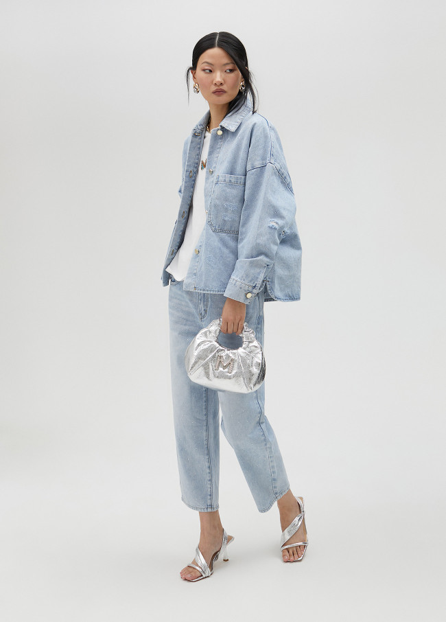lola casademunt Chaqueta denim con strass ÚLTIMAS EDICIONES