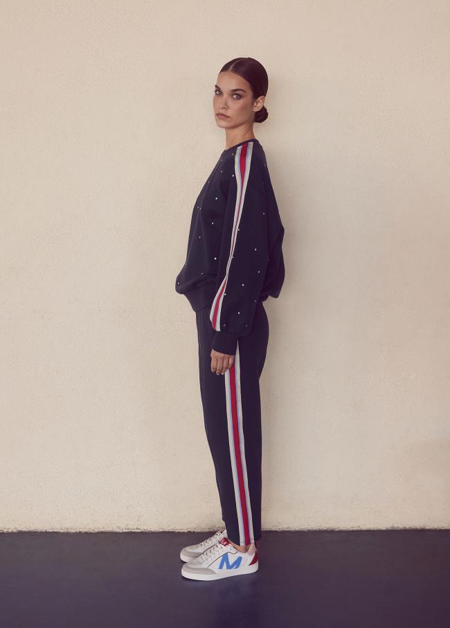 lola casademunt Pantalón con cinta deportiva strass Ofertas especiales