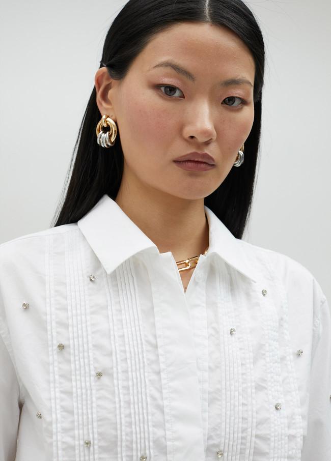 lola casademunt Camisa corta con strass Outlet
