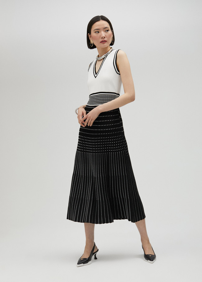 lola casademunt Vestido de punto efecto plisado
