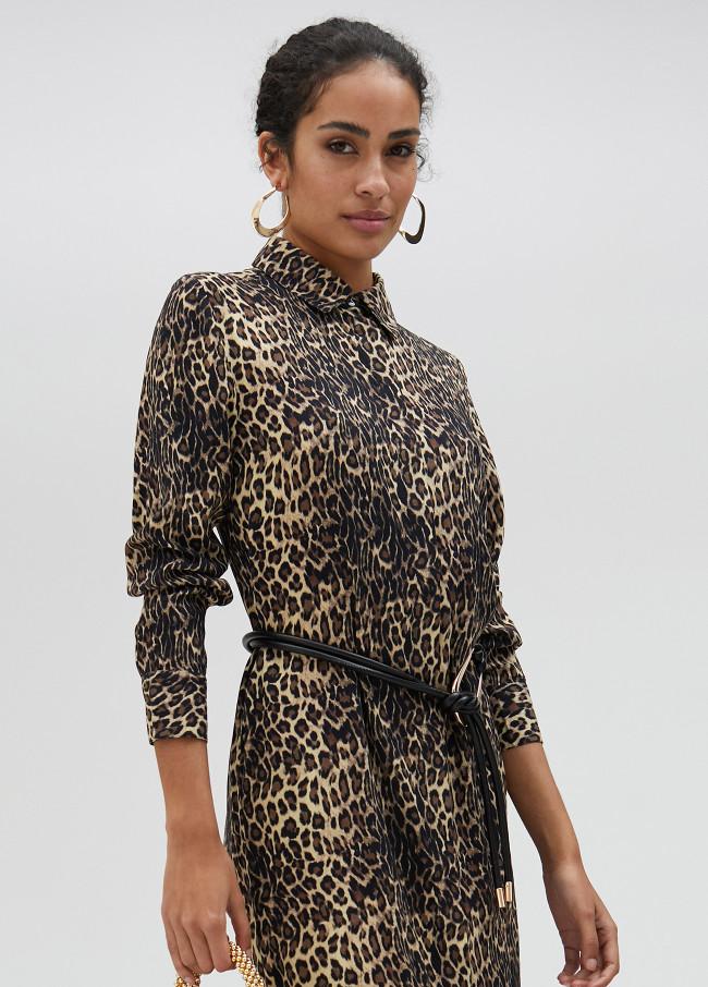 lola casademunt Vestido camisero animal print COMPRAR AHORA