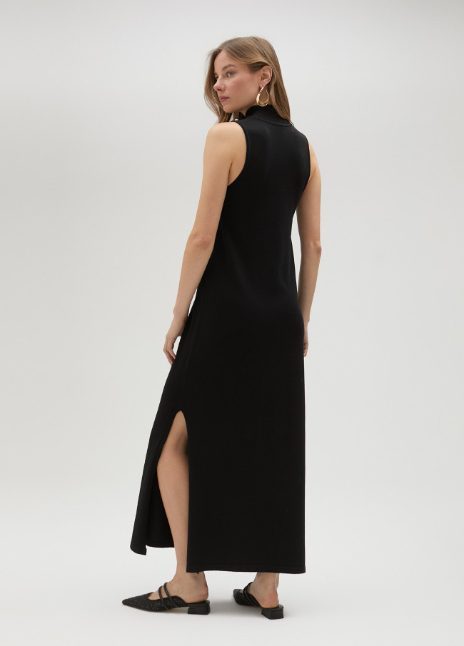 lola casademunt Vestido negro de punto con tachas ÚLTIMAS EDICIONES