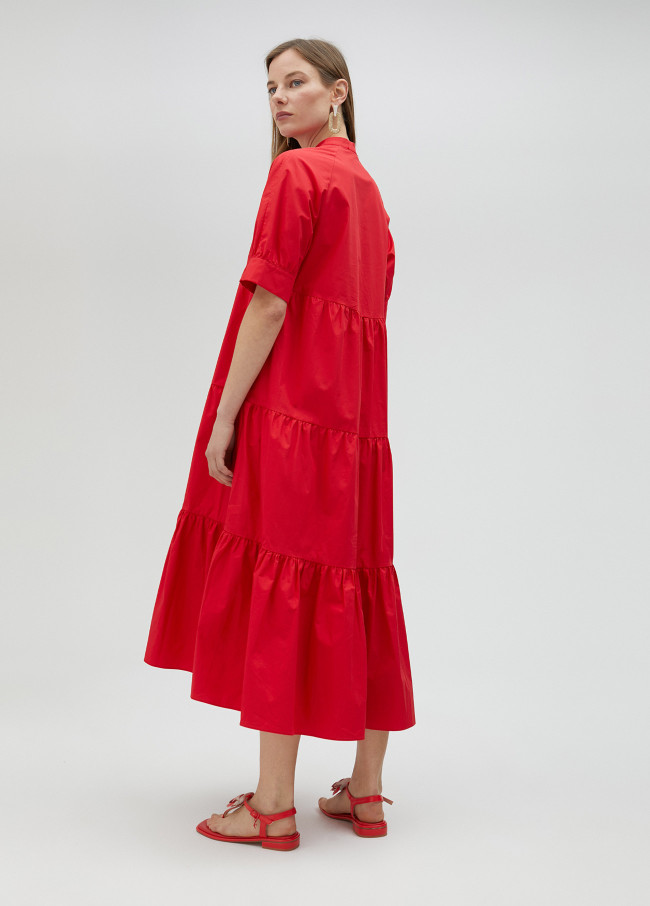lola casademunt Vestido largo con volantes Promoción por tiempo limitado