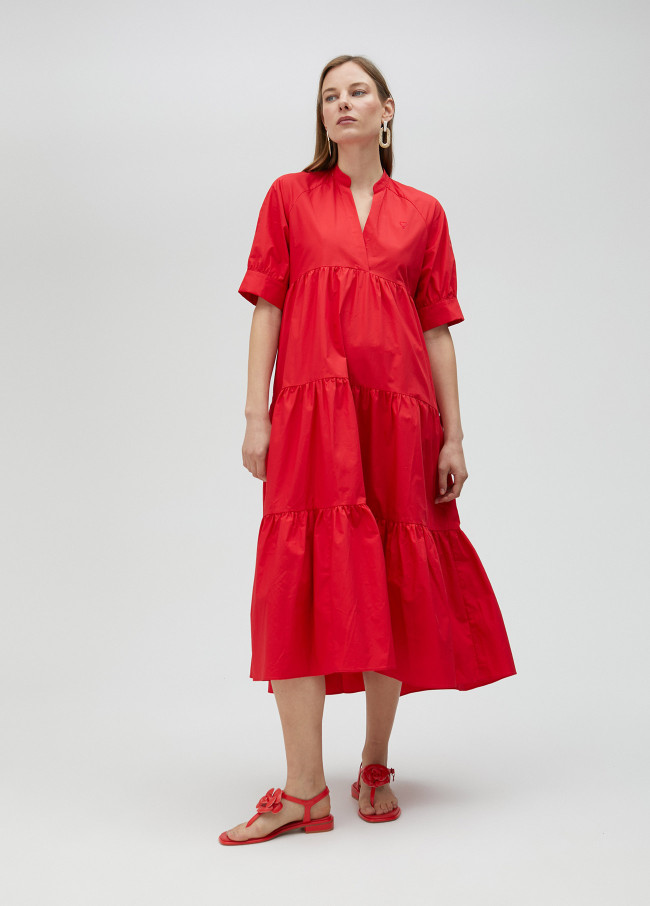 lola casademunt Vestido largo con volantes Promoción por tiempo limitado