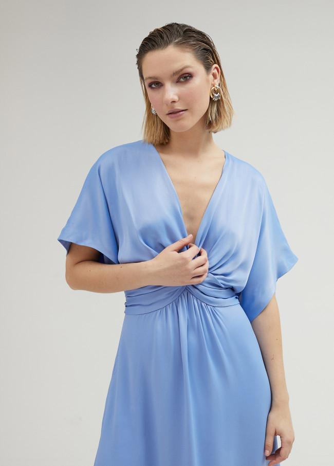 lola casademunt Vestido largo con drapeado en cintura Solo hoy