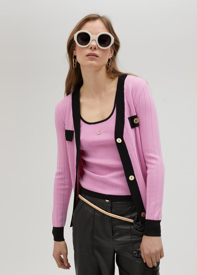 lola casademunt Cárdigan de punto bicolor Última moda