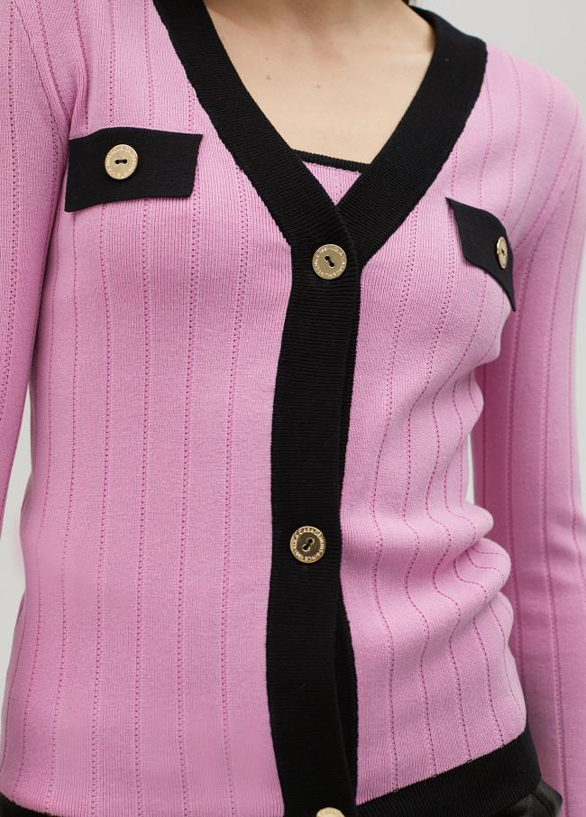 lola casademunt Cárdigan de punto bicolor Última moda