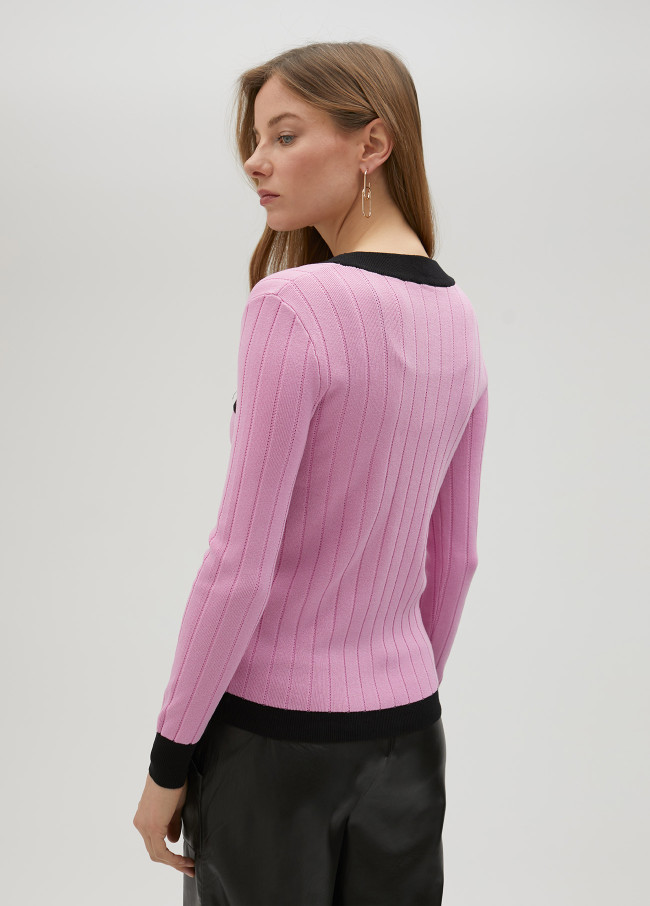 lola casademunt Cárdigan de punto bicolor Última moda